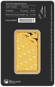1oz-Sztabka-Zlota-Perth-Mint-Australia-Certicard-LBMA-rewers